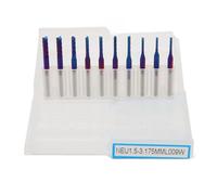 10pcs Nano Blue Coat End Mill CNC Router Bits, 1/8in Shank Tungsten Steel Spiral Router Bits for PCB, Carbon Fiber, Hardwood, Mold & Plastic Engraving (1.5-3.175mm)