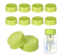 10pcs Narrow Bottle Caps for Dr Brown's Medela Ameda Storage Travel Cap Replacement for Dr Brown Leak Proof Lid with Sealing Gasket Fits Narrow Neck Bottles (Green)