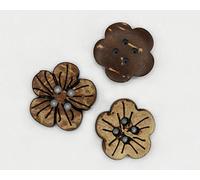 10pcs Natural Coconut Shell Sewing Buttons 22mm, 2 Holes Crochet Button Flower for Knitting Clothes Shirt Sweater, DIY Crafting Decoration Button Painting Dolls Cardmaking Kid Art Craft (22mmFlower)
