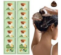 10Pcs Natural Hair Dye with Tools, 30ml Safe Natural Botanical Bubble Hair Dye Shampoo with Plant Extracts for Women Girls, Chestnut Brown Bubble