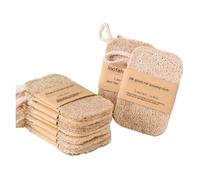 10pcs Natural Loofah Sponge, Bath Scrubber & Kitchen Cleaning Pad, Soft Exfoliating Shower Brush for Skin Care