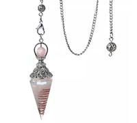 10PCS Natural Quartz Pendulum Chips Stone Chain Pendants-Rose Quartz
