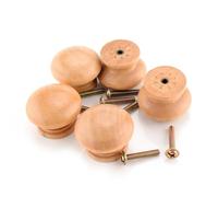 10pcs Natural Wooden Cabinet Pulls Cabinet Drawer Wardrobe Door Knob Pull Handle Hardware Circle Handles Hardware(Big Size)