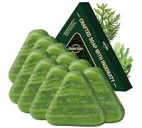 10PCS Nature Triangle Shampoo Bar, Nature Seven Green Soap Kit, Rich Lather, Travel-Friendly for All Hair Types, Gentle on Hair & Scalp, Ultimate Solution for Women and Mens Healthy Hair Growth