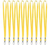 10pcs Neck Strap Lanyards with Swivel Metal Clip, Office Badge Holder for Staff, Durable Nylon Lanyards for Camera USB Key ID Card Badge (Yellow)