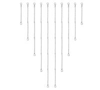10pcs Necklace Extender Chains, 5 Sizes Necklace Extenders with Double Lobster Clasp Alloy Extender Chains Set for Choker Jewelry Necklace Bracelet Anklet (Silver)