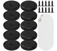 10Pcs Neodymium Magnet with Countersunk Hole, 110LB Heavy Duty Rare Earth Magnet, 32x5mm Round Base Strong Magnets with Adhesive Tapes and Screws for Cabinet Blackboard Refrigerator