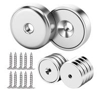 10PCS Neodymium Magnets with 304 Stainless Steel Screws, Strong Magnetic Hold for White Boards, Doors & Crafting
