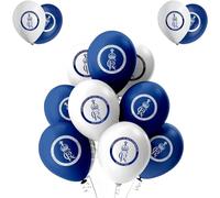 10pcs New King Charles III Coronation Balloons Navy Blue and White 12" Latex Great Britain Royal British Street Party Decorations