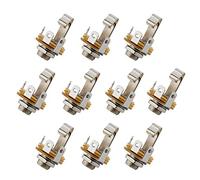 10Pcs Nickel Plated 6.35mm 1/4 Inch Soldering Mono TS Panel Chassis Mount Jack Audio Female Connector (10 pieces)