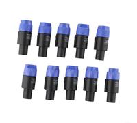 10PCS NL4FC 4 Pin Male Speaker Connector Pro Audio(10pcs-blue)
