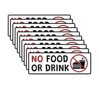 10PCS No Food or Drink Sign Stickers Self-Adhesive Vinyl Decal No Food or Drinks Allowed Vinyl Office Slogan Warning Signs for Cars and Vehicles 9 X 3.1 In