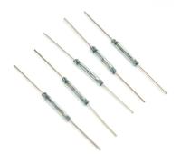 10PCS NO Reed switch Magnetic Switch 2 * 14mm 2 * 14mm 14 * 2mm Glass 10Pcs Reed suitable for Home the size is 14 * 2mm - for your IoT projects (Silver Foot - Green Tube)