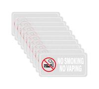 10Pcs No Smoking Signs, No Smoking or Vaping Signs Vinyl Self-Adhesive Stickers, Waterproof Transparent Anti-Smoking Stickers for Vehicles Office Restaurant Public Places Windows Doors