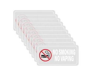 10Pcs No Smoking Signs, No Smoking or Vaping Signs Vinyl Self-Adhesive Stickers, Waterproof Transparent Anti-Smoking Stickers for Vehicles Office Restaurant Public Places Windows Doors