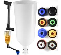 10Pcs No-Spill Coolant Funnel Kit, Car Engine Oil Funnel Adaptor Filling with Swivel Offset Extension Tube & 6 Adaptors for Infilling, Engine Oil Funnels Filler & Adaptor Set for Any Vehicle