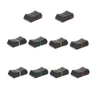 10pcs Non slip Rubber Slider Fader Knob Caps 25x12x8mm for Audio Mixer Console, Control Surface, Dj Mixing Desk Accessories with Black white, Black red, yellow, orange,