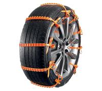 10Pcs Non-slip Tire Chains Wheel Chains for Snow Nylon Ice Breaking Multi-layer Teeth Winter Snow Tire Chains Tire Socks For Snow (Orange)