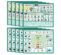 10Pcs Nonverbal Communication Board Waterproof Aphasia Patient Communication Tools Durable Non Verbal Communication Device Cards for Nonverbal Adults, Kids