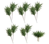 10Pcs Norfolk Pine Stems, 17.7" Artificial Christmas Stems Norfolk Pine Branches, Realistic Faux Greenery Stems Faux Greenery Stems Branches for Xmas Home Decor Norfolk Pine Stems
