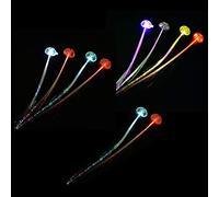 10Pcs Novelty LED Light-Up Optic Fiber Hair Extension Clips Multicolor Flashing Barrettes Festival Party Favors Hairpin Braiding Wig for Women Girls