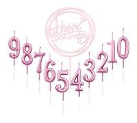 10pcs Number 0-9 Birthday Numeral Cake Candles + 1pcs Letter Happy Birthday Glitter Cake Topper Decoration Cake Number Digital Candles for Birthday Party Wedding