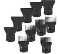 10pcs Nylon Hair Dryer Comb Nozzle Set Black for Styling