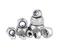 10pcs Nylon Locknut 304 Stainless Steel Hex Hexagon Lock Nut M3 M4 M5 M6 M8 M10 M12 M16 Slip Nuts Insert Self-locking(M10 10pcs)