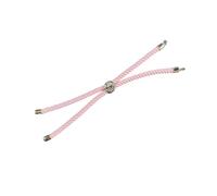 10Pcs Nylon Twisted Red Rope Adjustable Slider Bracelets Brass Findings For Bracelet DIY Making Accessories ,Set5-silver Pink