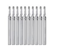 10pcs O Flute Up Cut Spiral Rouer Bit 3.175mm Shank Single Flute Milling Cutter Carbide End Mill Set For Aluminum Plasti, Acrylic Wood(3.175x2x8x38)