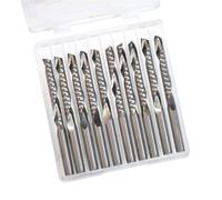 10pcs O Flute Up Cut Spiral Rouer Bit 4mm Shank Tungsten Carbide End Mill Single Flute CNC Rotary Bits For Aluminum Plastic Acrylic Wood