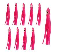 10Pcs Octopus Squid Lures, Soft Plastic Fishing Baits Skirts Trolling Lure, Luminous 9cm 2g for Bass Pike Trout Saltwater Freshwater Sea Fishing