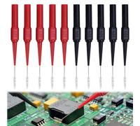 10PCS of Multimeter Probes Stainless Steel Power Probe Black and Red Automotive Back Probe Pins 0.7mm Wire Piercing Probe Pin Insulation Multimeter Probes Car Tester for Electronic Testing