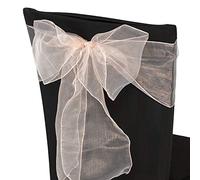 10pcs of Organza Chair Sashes, Fuller Wider Sash, Chair Cover Bows for Wedding Anniversary Reception Christmas Party Events Birthday Décor | 23 Colours | Rose Gold