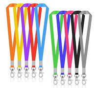 10Pcs Office Lanyards for Neck, Durable Badge Lanyard for Staff, Premium Polyester Lanyard Neck Strap with Swivel Clips, Nylon Neck Strap with Metal Clip for ID Card Badge Holder Students (Colorful)