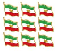 10Pcs Old Iran Persia Flag Lapel pins Bulk Metal Persian Iranian Lion Sun and Crown Badge pin Traveler Souvenir Series Gifts