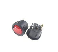 10pcs ON/OFF Round Rocker Switch Dot Light LED illuminated Car Dashboard Van 12V 220V Full Circle Switch IDGTTLDF(Red 3pin)