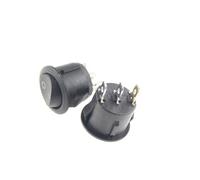 10pcs ON/OFF Round Rocker Switch Dot Light LED illuminated Car Dashboard Van 12V 220V Full Circle Switch IDGTTLDF(Black 3pin)