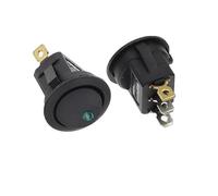 10PCS ON/OFF Round Rocker Switch LED Illuminated Car Dashboard Boat Van 2/3/4PIN Switch 20MM(Silver)