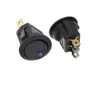 10PCS ON/OFF Round Rocker Switch LED illuminated Car Dashboard Dash Boat Van 12V 24V / 6A 250V / 10A 125V 2/3/4PIN Switch 20MM IDGTTLDF(3Pin Blue light)