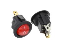 10PCS ON/OFF Round Rocker Switch LED illuminated Car Dashboard Dash Boat Van 12V 24V / 6A 250V / 10A 125V 2/3/4PIN Switch 20MM IDGTTLDF(3Pin red light)