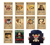 10pcs One Piece Anime Wanted Poster - 40cm*28.5cm Manga Collage Kit, Kraft Paper Wall Art for Home Decor