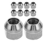 10pcs Open End Lug Nuts Steel Wheel Hubs M12x1.5 Silver 21mm