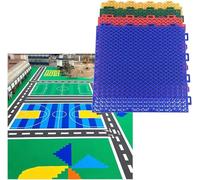 10pcs Outdoor Basketball Court Flooring，DIY Modular Interlocking Floor Mats，Cold And High Temperature Resistant, 12x12inch(Green)
