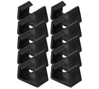 10pcs Outdoor Furniture Clip Sectional Connector for Rattan Sofas 59mm | Plastic Build, Black Finish, Scratch Free Grip, for Garden Legs and Modular Sofa Alignment