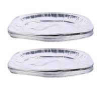 10pcs Oval Aluminum Foil Pans Disposable Silver Baking Tray