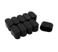10pcs Oval Chair Leg Floor Covers Protector Rubber Table Chair Leg End Caps Covers Anti-scratch Furniture Floor Black 20 * 40mm