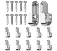 10PCS Oval Closet Rod End Supports closet rod bracket for rod & Metal Wardrobe Bracket Rod Holders with Rear Facing 6.5mm Pins Fit for 15x30mm Oval Rod