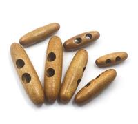 10pcs Oval Shape Wooden Toggle Buttons Sewing Craft DIY Accessory Compatible Clothing Coat Cloak Jacket Blazer(Color 3,30.0mm)