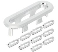 10pcs Oval Sink Hole Cover Silver Plastic Replacement Overflow Caps